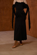 DANCE QUEEN 817 Black High Elastic Ballroom Skirt