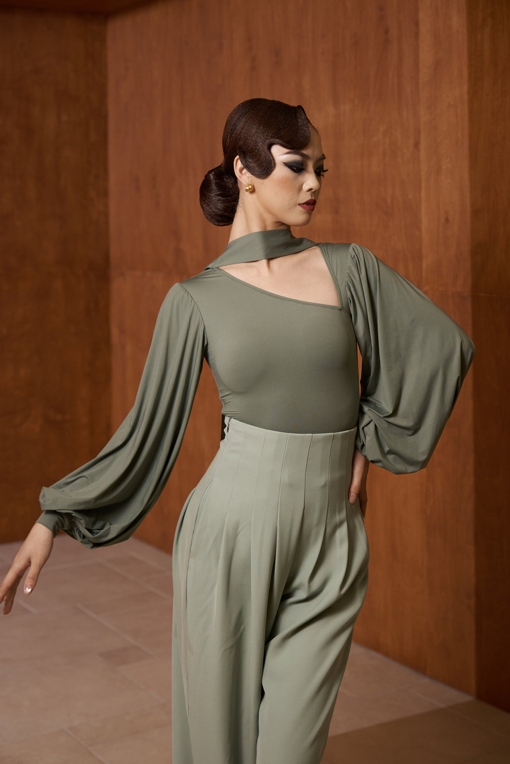 DANCE QUEEN 808-4 Forest Lantern Sleeve Dancing Ballroom Leotard