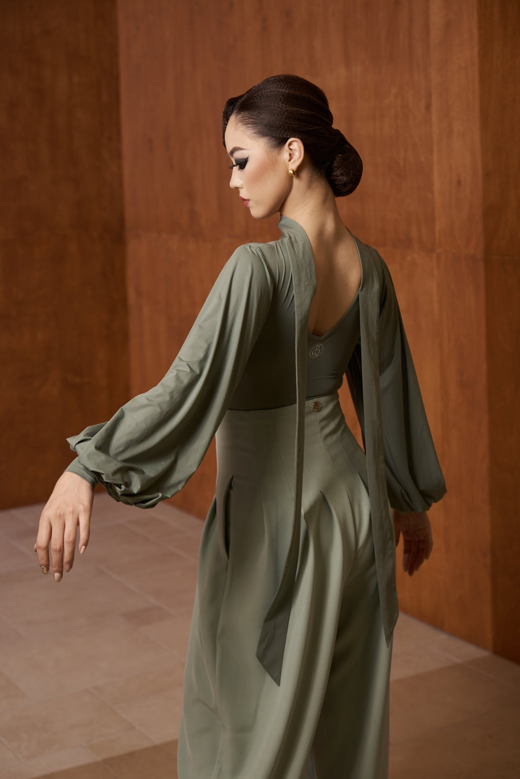 DANCE QUEEN 808-4 Forest Lantern Sleeve Dancing Ballroom Leotard