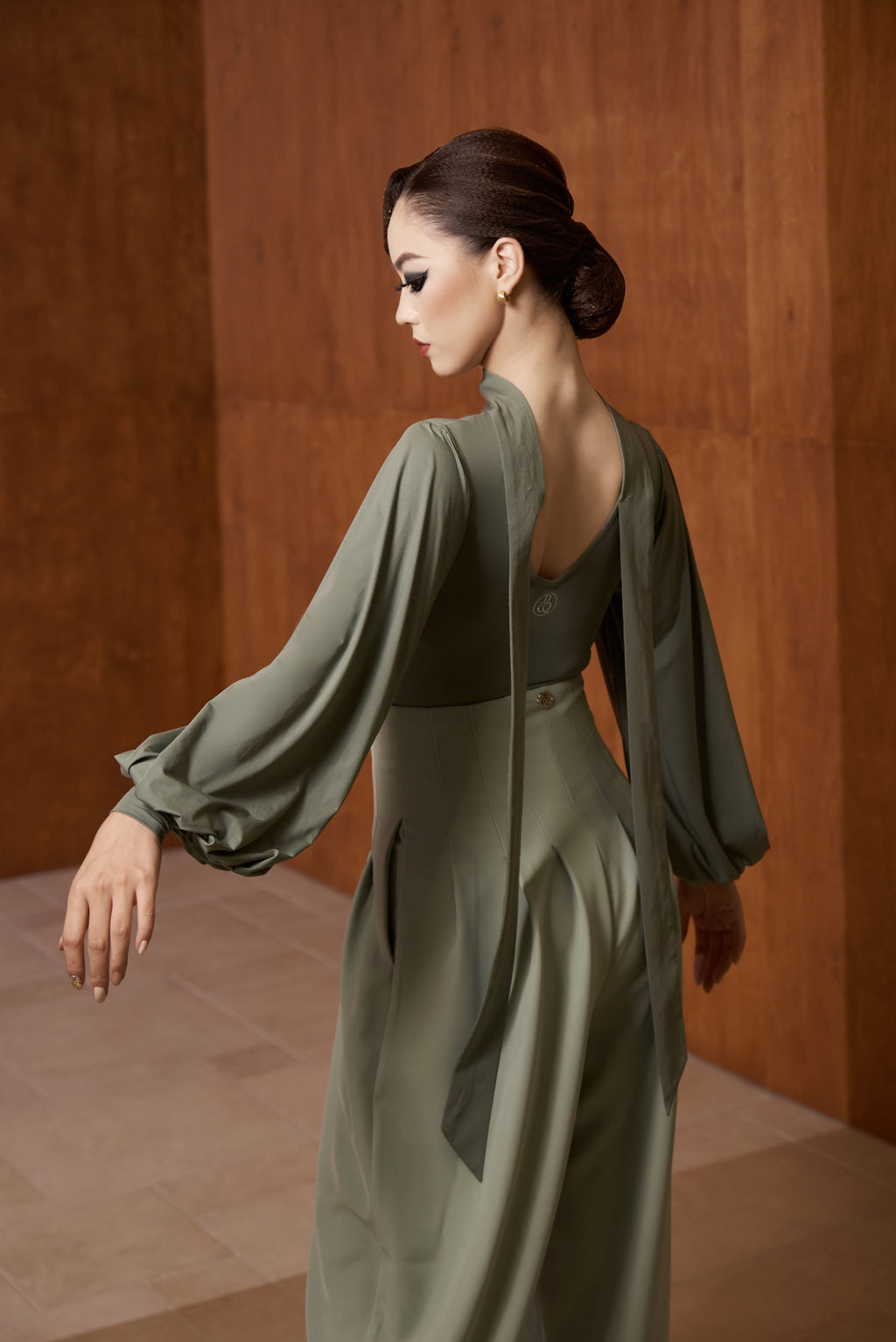 DANCE QUEEN 808-4 Forest Lantern Sleeve Dancing Ballroom Leotard