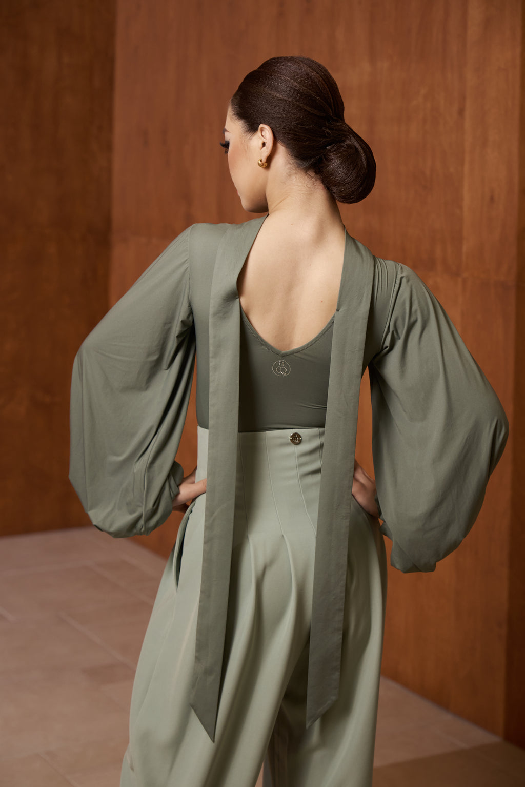 DANCE QUEEN 808-4 Forest Lantern Sleeve Dancing Ballroom Leotard