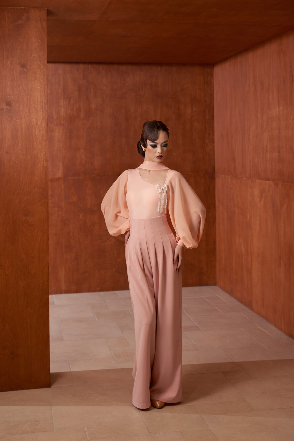 DANCE QUEEN 808-2 Pink Hollow Lantern Sleeve Dancing Ballroom Leotard