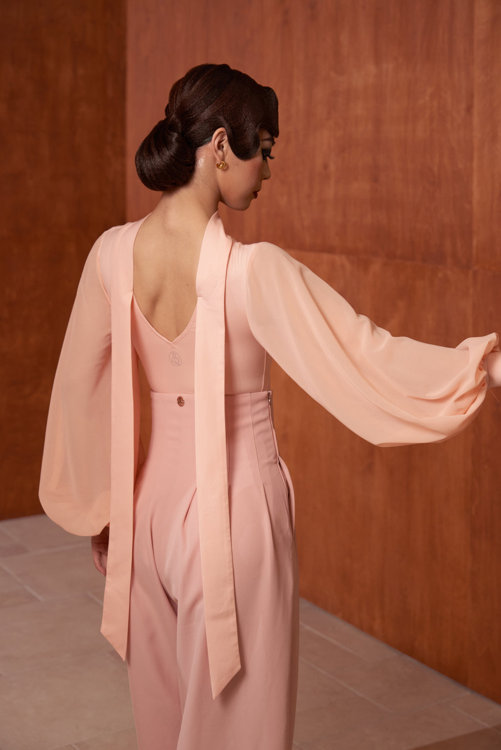 DANCE QUEEN 808-2 Pink Hollow Lantern Sleeve Dancing Ballroom Leotard