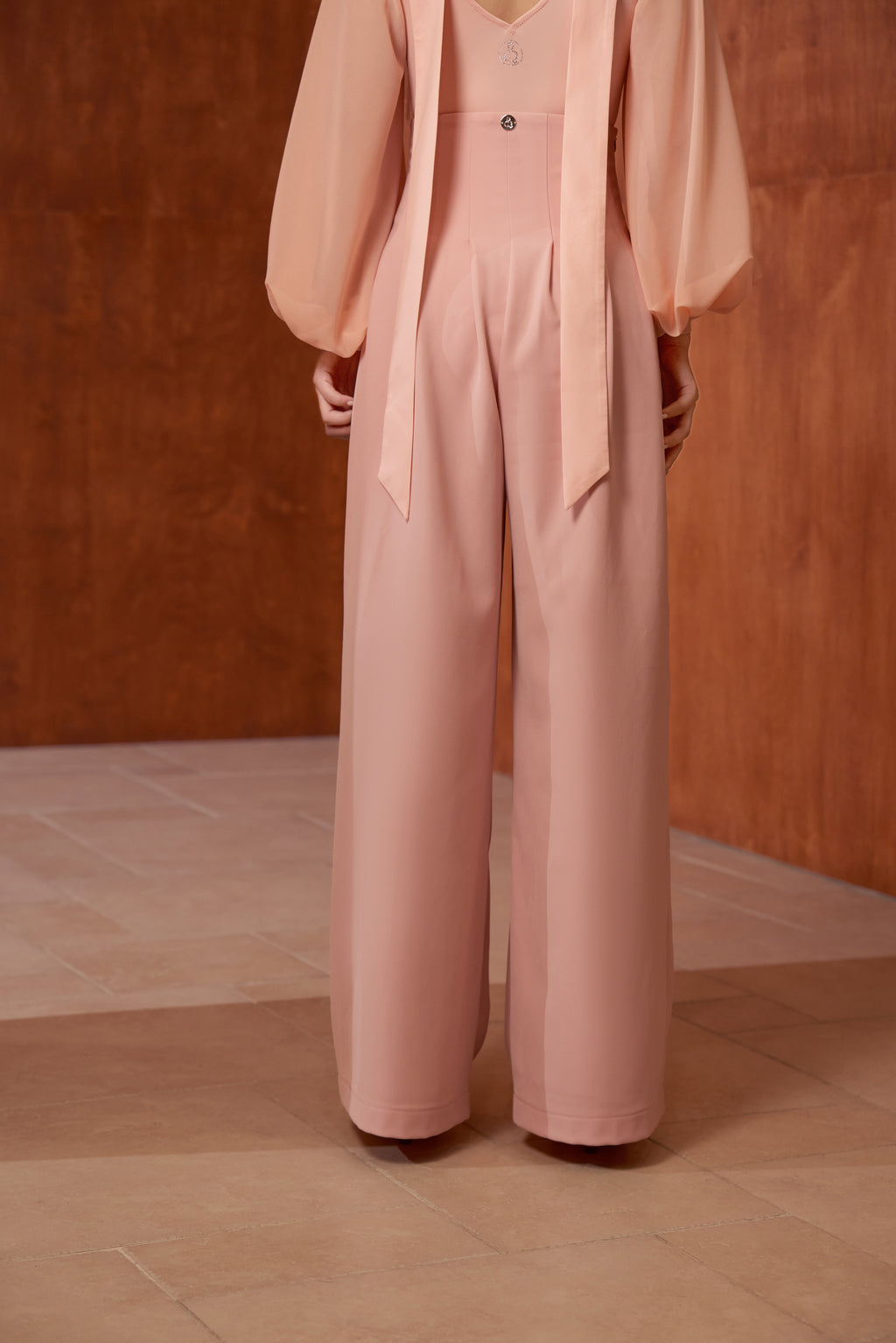 DANCE QUEEN 851-13 Pink High Waist Wide Leg Training Practicing Trouser