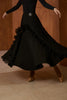 DANCE QUEEN 1046 Black Pleated Lace Ballroom Practice Dance Sport Skirt