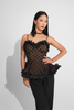 DANCE QUEEN 957 Black Lace Dance Sport Lantern Sleeve Leotard