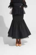 DANCE QUEEN 963 Classic Black Multi-tiered Dance Ballroom Skirt