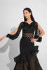 DANCE QUEEN 955 Black One Shoulder Check Lace Dancing Ballroom Leotard