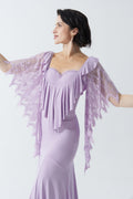 DANCE QUEEN 1105-3 Taro Purple Lace Floats Practice Dance Sport Ballroom leotard