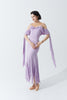 DANCE QUEEN 702-14 Taro Purple Off Shoulder Ruffle Float Ballroom Practice Dance Sport Leotard