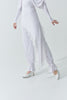 DANCE QUEEN 1023-7 White Ankle Strap Ballroom Practice Dance Sport Trouser