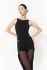 DANCE QUEEN 1126 Black  Accordion Pleats Sleeveless Practice Dance Sport Ballroom Design Leotard