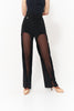 DANCE QUEEN 1141 Black Special Lace Design Practice Dance Sport Ballroom Elastic Trouser