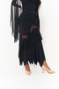 DANCE QUEEN 1137 Black Lace Hollow Practice Dance Sport Ballroom High Elastic Irregular Skirt