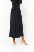 DANCE QUEEN 1133 Black Pleats Design Practice Dance Sport Ballroom Elastic Skirt