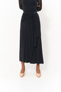 DANCE QUEEN 1145 Black Irregular Pleats Design Practice Dance Sport Ballroom High Elastic Skirt