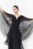DANCE QUEEN 1132 Black U Neck Cape Mesh Floats Practice Dance Sport Ballroom Design Leotard No Pads