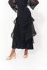 DANCE QUEEN 1146 Black Stretch Fish Bone Practice Dance Sport Ballroom High Elastic Skirt