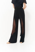 DANCE QUEEN 1140 Black Lace Design Practice Dance Sport Ballroom Elastic Adjustable Trouser