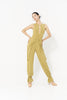 DANCE QUEEN 1131-3 Turmeric Round Neck Hollow Metal Buckles Sleeveless Practice Dance Sport Ballroom Leotard