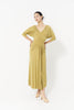 DANCE QUEEN 1142-3 Turmeric Limited V Neck Pleats Puff Sleeve Practice Dance Sport Ballroom Leotard