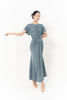 DANCE QUEEN 1127-2 Cyan Limited Pleats Ruffle Sleeve Practice Dance Sport Ballroom Leotard