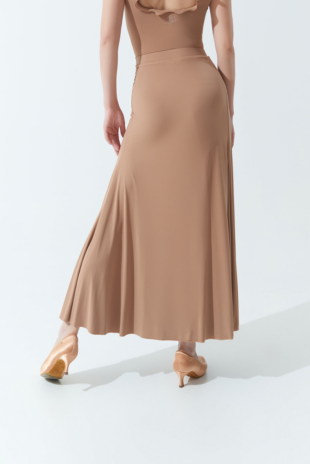 DANCE QUEEN 1145-2 Smoke Tan Front Pleated Irregular Design A-line