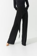 DANCE QUEEN 1161 Black Bow Detail Waistband Tapered Ballroom Trouser