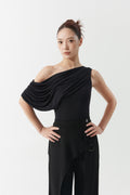 DANCE QUEEN 722 Pleated Off Shoulder Leotard