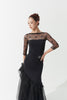 DANCE QUEEN 1098 Black Polka Dot Lace Patchwork Backless Half-sleeve Ballroom Leotard