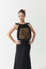 DANCE QUEEN 1156 Black Bow Lace Patchwork Sleevesless Backless Ballroom Leotard
