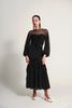DANCE QUEEN 712 High-End Customized Black Lantern Sleeve Dress