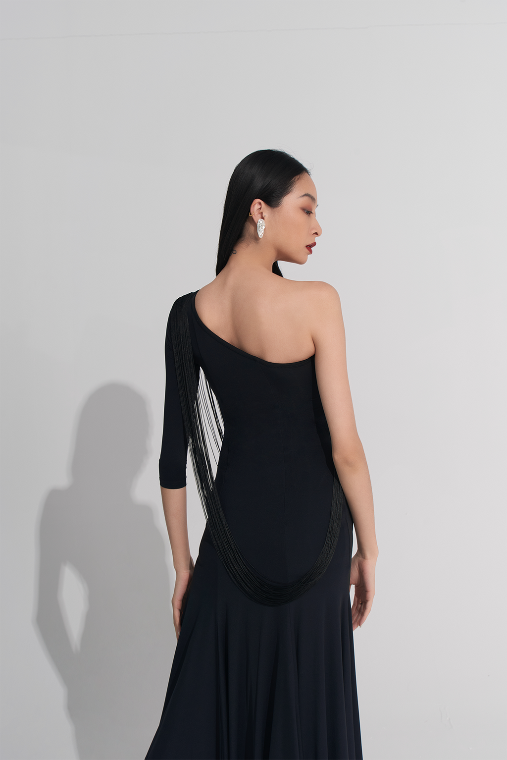 DANCE QUEEN 911 Black Off Shoulder Haute Couture Classic Dress