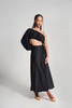 Featuring a custom black design, the DANCE QUEEN 710 dress showcases an off-shoulder and waist-baring fit