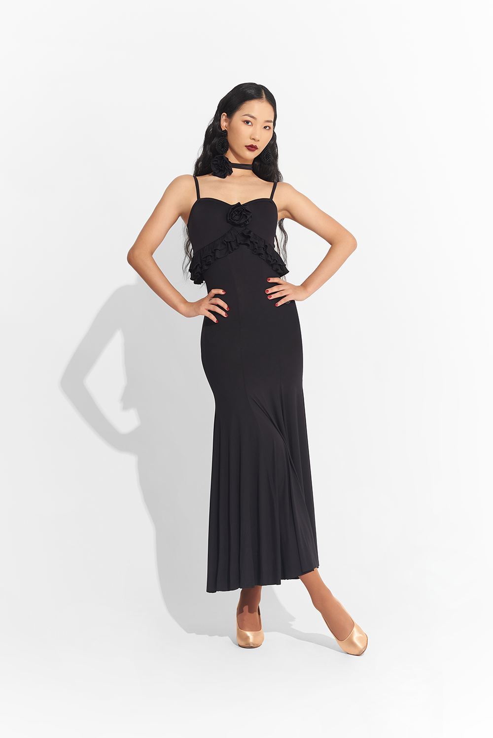 DANCE QUEEN 751-2 Black Suspender Custom Dress dancequeen-dancewear DANCE QUEEN 751-2 Black Suspender Custom Dress dancequeen-dancewear
