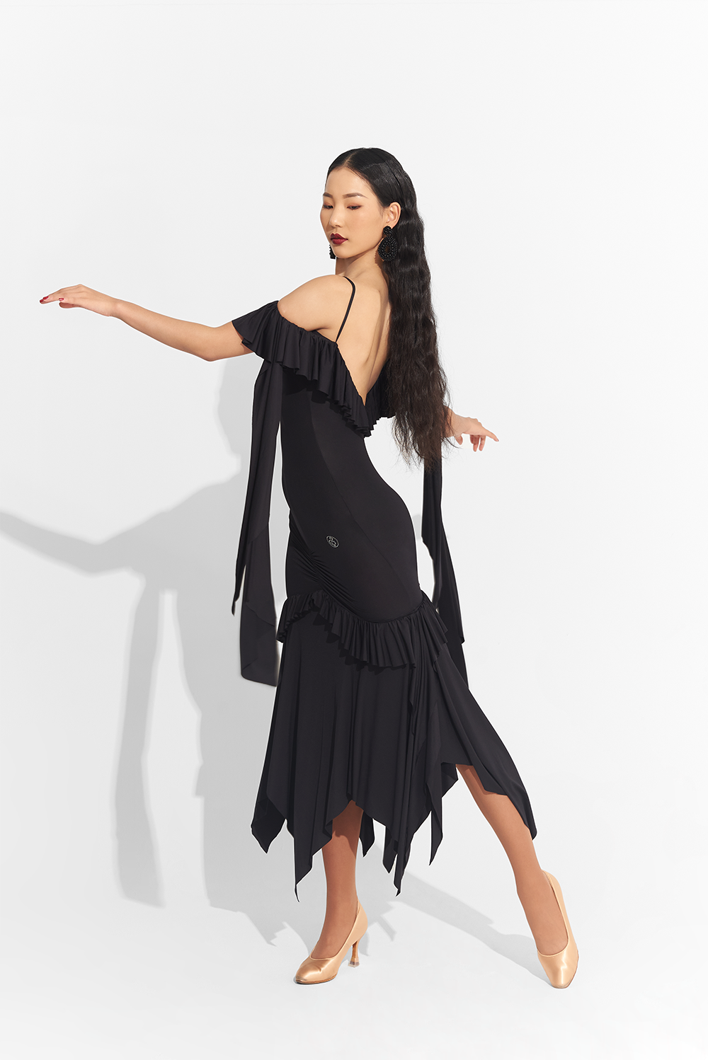 Take center stage in this elegant DANCE QUEEN 739 Black Off Shoulder Custom Dress. The sophisticated off shoulder design exudes luxury, while the custom fit ensures a perfect silhouette. Command attention and channel your inner queen with this exclusive piece.