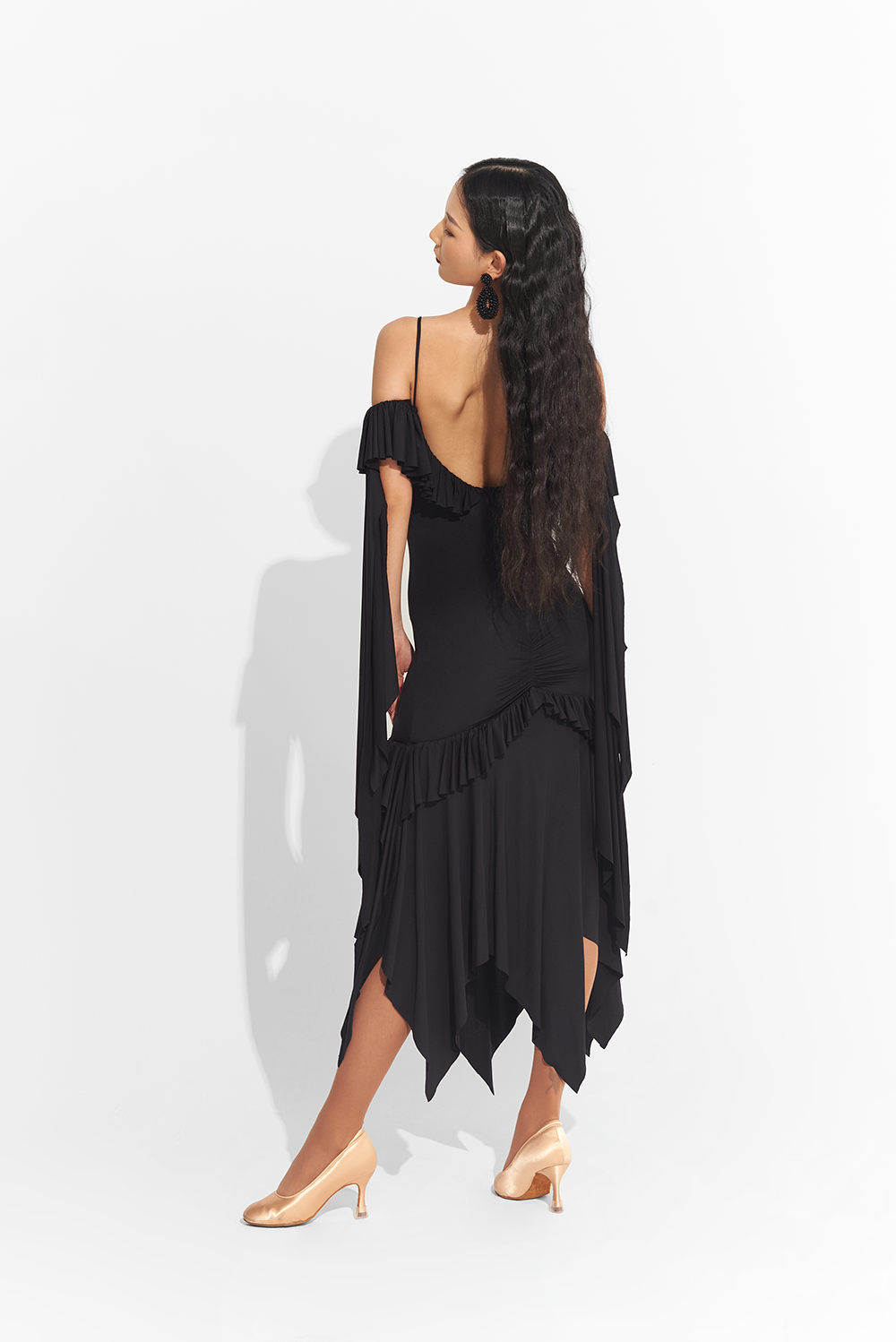 Take center stage in this elegant DANCE QUEEN 739 Black Off Shoulder Custom Dress. The sophisticated off shoulder design exudes luxury, while the custom fit ensures a perfect silhouette. Command attention and channel your inner queen with this exclusive piece.