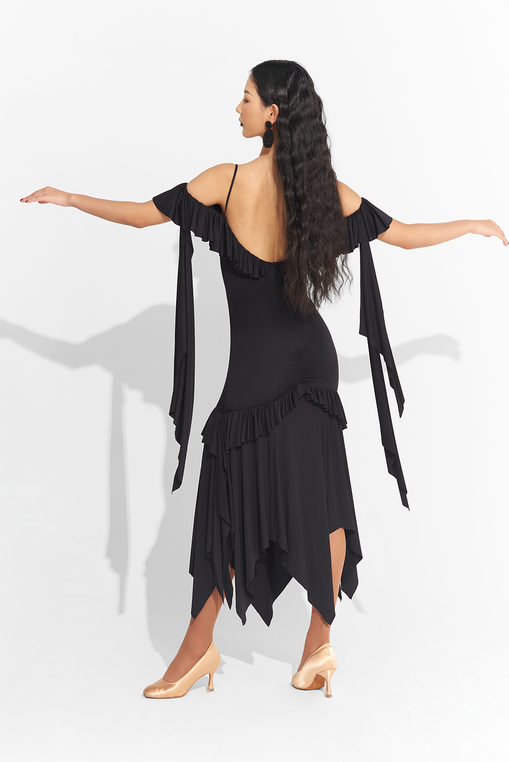 Take center stage in this elegant DANCE QUEEN 739 Black Off Shoulder Custom Dress. The sophisticated off shoulder design exudes luxury, while the custom fit ensures a perfect silhouette. Command attention and channel your inner queen with this exclusive piece.