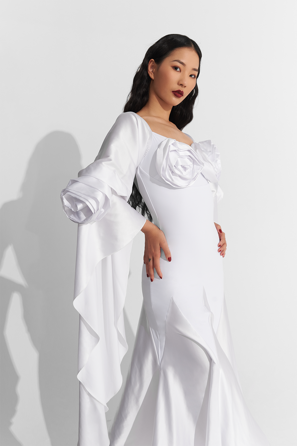 Indulge in the ultimate luxury with our DANCE QUEEN 738 dress, featuring elegant white flower embellishments and a customizable fit. This exquisite piece will make you feel like a queen on the dance floor, elevating your style and confidence to new heights.