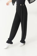 DANCE QUEEN Kid 2201 Elastic Waistband and Cuffed Ankles Latin Ballroom Dance Trouser