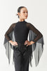 DANCE QUEEN Kid 2357 High Neck Mesh Flare Flutter Sleeve Latin & Ballroom Dance Leotard