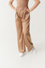 DANCE QUEEN Kid 2375-6B Skin Color Velcro Waistband Rhinestone Embellishment Ballroom & Latin High-Waist Wide Leg Trouser