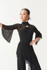 DANCE QUEEN Kid 2362 Metal Buckles Vented Mesh Flare Half Sleeve Latin & Ballroom Dance Leotard