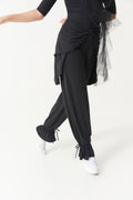 DANCE QUEEN Kid 2361 Bow Detail at Waistband and Cuffed Ankles Latin Ballroom Dance Trouser