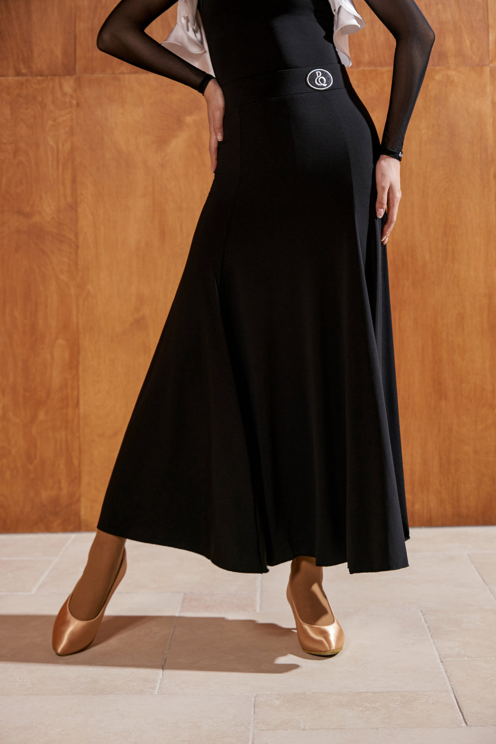 DANCE QUEEN 391 Black Classic Simple Dancing Ballroom Skirt