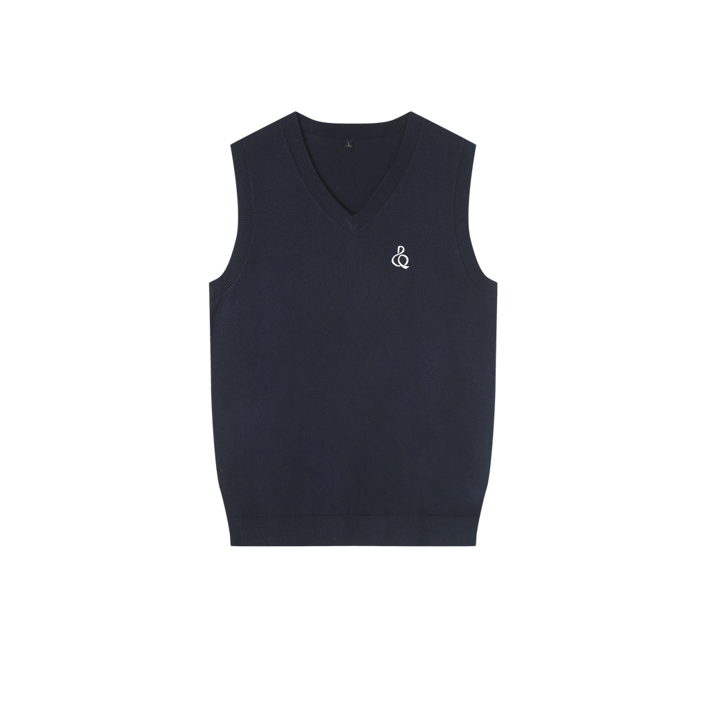 DANCE QUEEN M117-2 V-neck Blue Vest Sweater