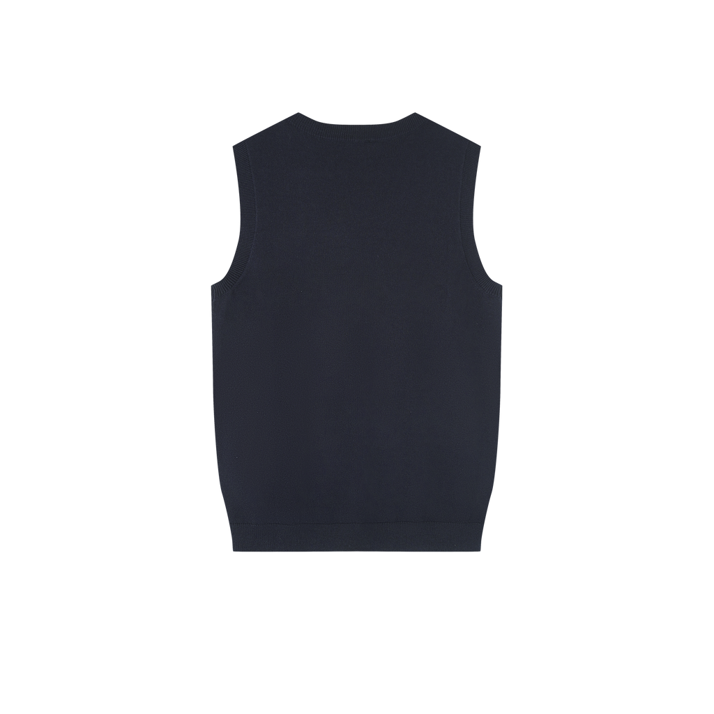 DANCE QUEEN M117-2 V-neck Blue Vest Sweater