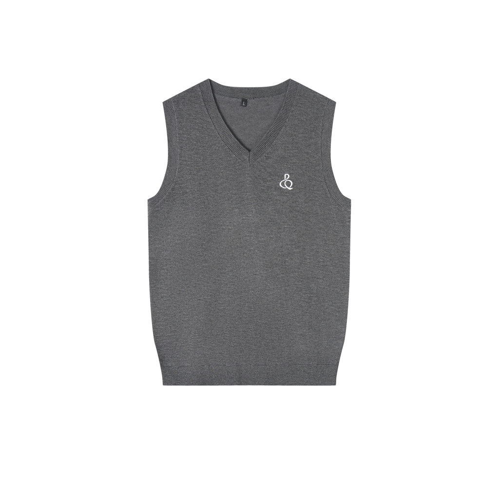 DANCE QUEEN M117-3 V-neck Gray Vest Sweater