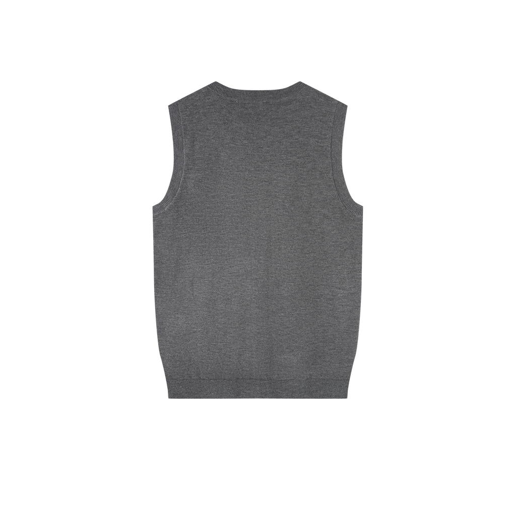 DANCE QUEEN M117-3 V-neck Gray Vest Sweater