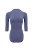 DANCE QUEEN 1185-4 Blue Boat Neck Backless Middle Sleeve Ballroom Practice Dancing Leotard